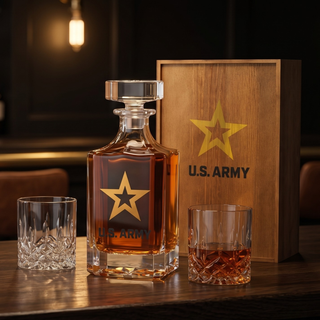 Army Whiskey Decanter Gift Set | 730mL Decanter 2 Whiskey