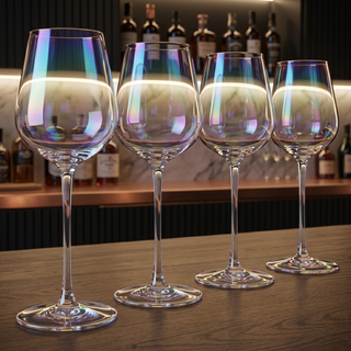 Iridescent Luster Large Radiance Wine Glasses Premium Barware Gift