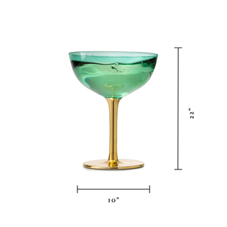 Colored Coupe Art Deco Glasses Gold Set Of 4 12 Oz Classic Cocktail Glassware For Champagne Martini