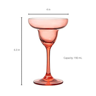 Colorful Margarita Cocktail Glasses Set Of 6 Large 10 25 Oz Premium Barware Gift