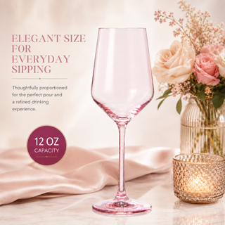 Make Your Own Set Wine Glass Single Colorful Magenta Colored Large 12 Oz Glass Unique Italian Style