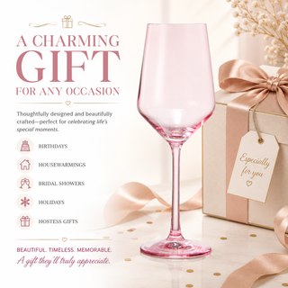 Make Your Own Set Wine Glass Single Colorful Magenta Colored Large 12 Oz Glass Unique Italian Style