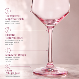 Make Your Own Set Wine Glass Single Colorful Magenta Colored Large 12 Oz Glass Unique Italian Style