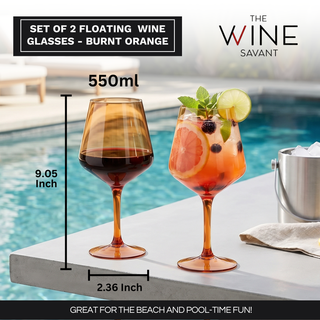 Floating Wine Glasses For Pool Set Of 2 15 Oz Shatterproof Poolside Wine Glasses Tritan Plastic Reus