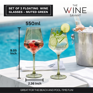 Floating Wine Glasses For Pool Set Of 2 15 Oz Shatterproof Poolside Wine Glasses Tritan Plastic Reus