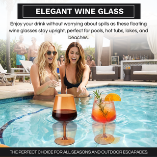 Floating Wine Glasses For Pool Set Of 2 15 Oz Shatterproof Poolside Wine Glasses Tritan Plastic Reus