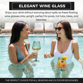 Floating Wine Glasses For Pool Set Of 2 15 Oz Shatterproof Poolside Wine Glasses Tritan Plastic Reus