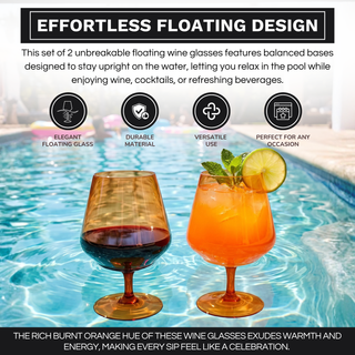 Floating Wine Glasses For Pool Set Of 2 15 Oz Shatterproof Poolside Wine Glasses Tritan Plastic Reus
