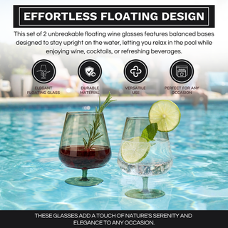 Floating Wine Glasses For Pool Set Of 2 15 Oz Shatterproof Poolside Wine Glasses Tritan Plastic Reus