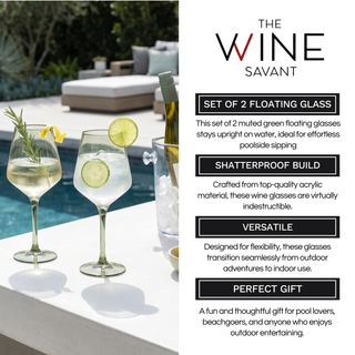 Floating Wine Glasses For Pool Set Of 2 15 Oz Shatterproof Poolside Wine Glasses Tritan Plastic Reus