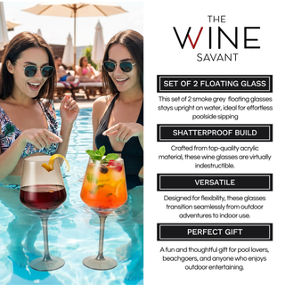 Floating Wine Glasses For Pool Set Of 2 15 Oz Shatterproof Poolside Wine Glasses Tritan Plastic Reus