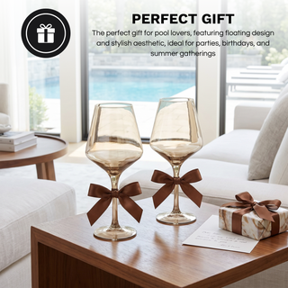 Floating Wine Glasses For Pool Set Of 2 15 Oz Shatterproof Poolside Wine Glasses Tritan Plastic Reus