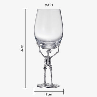 Stemmed Skeleton Wine Glass Set Of 2 19OZ Halloween Skeleton Glasses 10 H Goth Gifts Skeleton Gifts