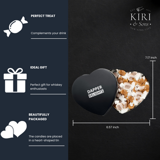 Single Malt Scotch Whiskey Caramel Heart Tin Small Batch High Quality Salted Caramels Gift Gifted In