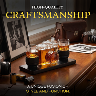 Camera Shaped Wine Whiskey Decanter 4OZ with 2 Glasses