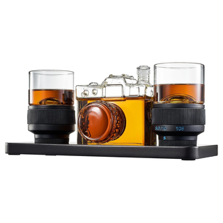 Camera Shaped Wine Whiskey Decanter 4OZ with 2 Glasses