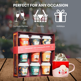 Gourmet Hot Cocoa Gift Set Cup Hot Chocolates Set Of 9 Flavors Salted Caramel French Vanilla Caramel