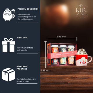 Gourmet Hot Cocoa Gift Set Cup Hot Chocolates Set Of 6 Flavors Salted Caramel French Vanilla Caramel
