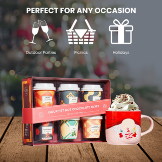 Gourmet Hot Cocoa Gift Set Cup Hot Chocolates Set Of 6 Flavors Salted Caramel French Vanilla Caramel