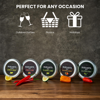 5 Pack Premium Margarita Cocktail Flavored Salt Rimmer Variety Set 3 5OZ Chili Lime Lemon Drop Sugar
