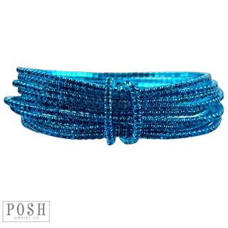 Tiny rhinestone stretch bracelet set - LC