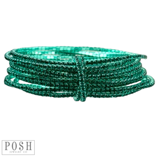 Tiny rhinestone stretch bracelet set - LC