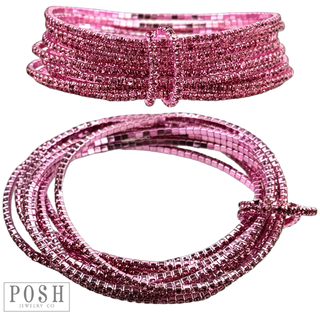 Tiny rhinestone stretch bracelet set - LC