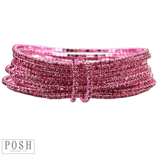 Tiny rhinestone stretch bracelet set - LC