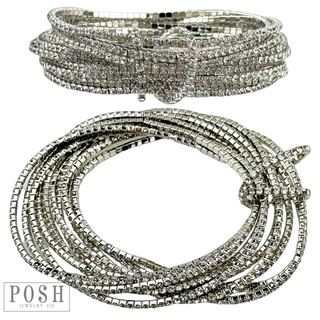 Tiny rhinestone stretch bracelet set - LC