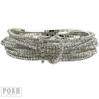 Tiny rhinestone stretch bracelet set - LC