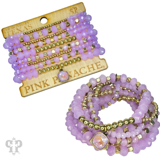 Beaded bracelet stack set, Austrian crystal - LC