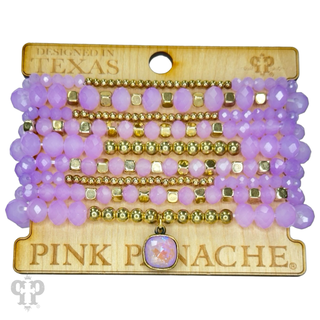 Beaded bracelet stack set, Austrian crystal - LC