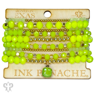 Beaded bracelet stack set, Austrian crystal - LC