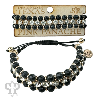 Bead and rhinestone adjustable bracelet - LC