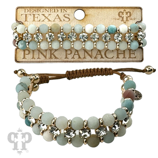 Bead and rhinestone adjustable bracelet - LC