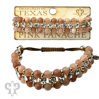 Bead and rhinestone adjustable bracelet - LC