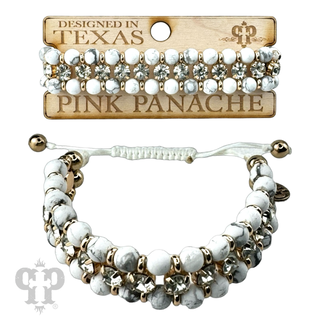 Bead and rhinestone adjustable bracelet - LC