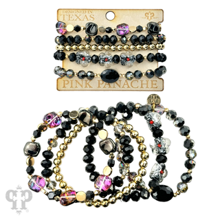 Glass bead variety mix bracelet stack