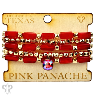 Square tube acrylic bead stacked bracelet, Austrian crystal