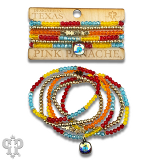 Faceted, round and star bead bracelet with a crystal from Swarovski®