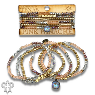 Faceted, round and star bead bracelet with a crystal from Swarovski®