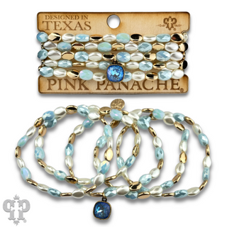 Glass and acrylic oval bead bracelet set with a crystal from Swarovski®