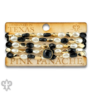 Glass and acrylic oval bead bracelet set with a crystal from Swarovski®