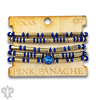 Disc and tube bead bracelet with a crystal from Swarovski®