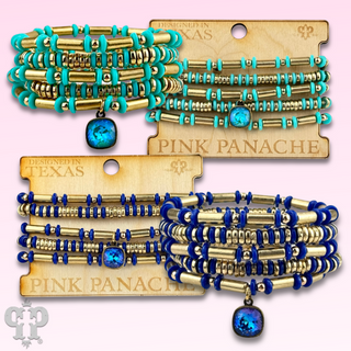 Disc and tube bead bracelet with a crystal from Swarovski®