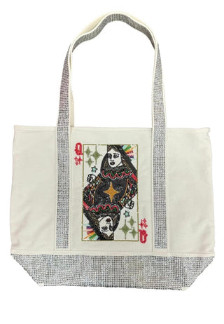 Queen of Sparkles - Medium Rhinestone Queen Tote Bag