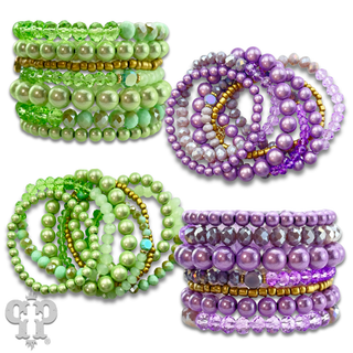 Shining bead mixed bracelet set