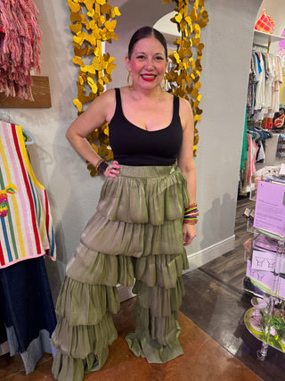 The Olive Goddess Tiered Pants