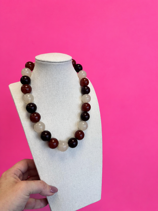 Statement Ball Necklace - Fall - Brown