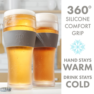 Unbreakable Double Wall Insulated Freezable Beer Glasses Single Large 12 Oz Reusable Pilsner Shatter